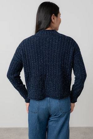 Lily & Me Navy Elspeth Jumper Fleck Knit