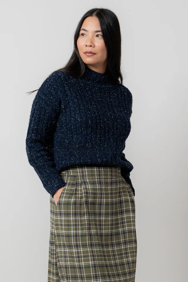 Lily & Me Navy Elspeth Jumper Fleck Knit