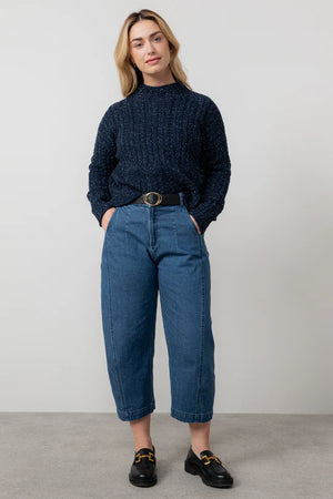 Lily & Me Navy Elspeth Jumper Fleck Knit