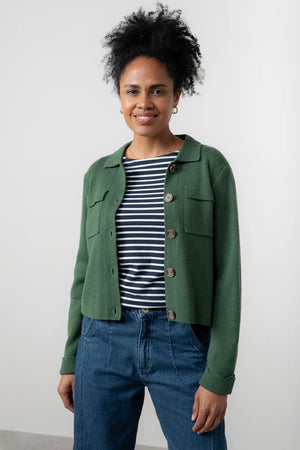 Lily & Me Pine Green Chestnut Knit Jacket Plain