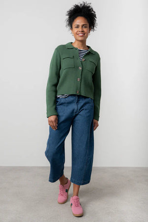 Lily & Me Pine Green Chestnut Knit Jacket Plain