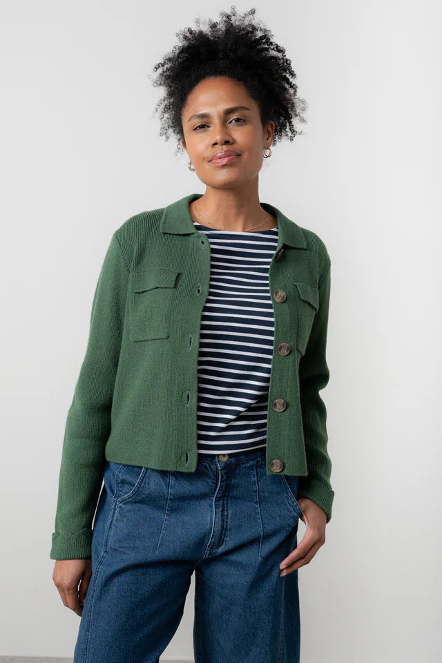 Lily & Me Pine Green Chestnut Knit Jacket Plain
