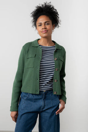 Lily & Me Pine Green Chestnut Knit Jacket Plain