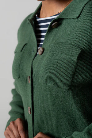 Lily & Me Pine Green Chestnut Knit Jacket Plain