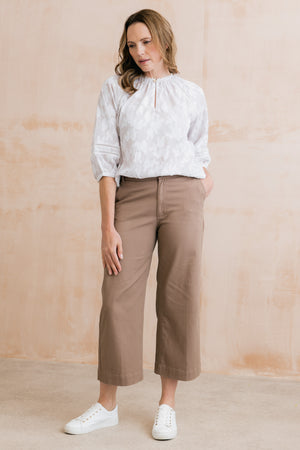 Lily & Me Mocha Isla Crop Trousers