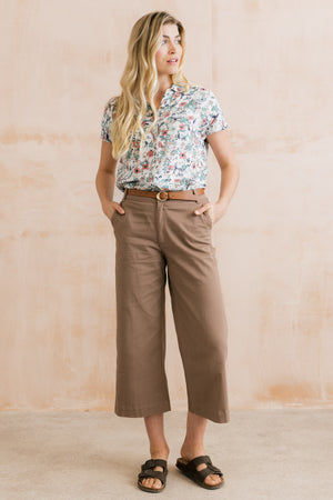Lily & Me Mocha Isla Crop Trousers