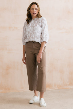 Lily & Me Mocha Isla Crop Trousers