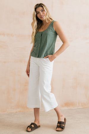 Lily & Me White Isla Crop Trousers