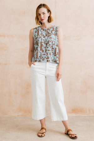 Lily & Me White Isla Crop Trousers