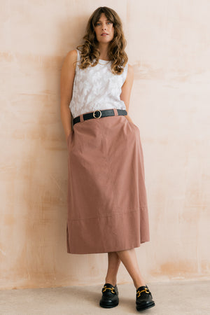 Lily & Me Estuary Antique Pink Midi Skirt
