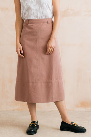 Lily & Me Estuary Antique Pink Midi Skirt