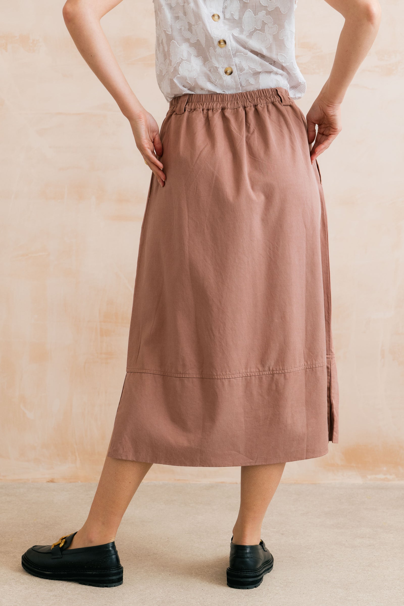 Lily & Me Estuary Antique Pink Midi Skirt
