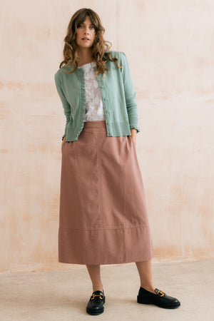 Lily & Me Estuary Antique Pink Midi Skirt