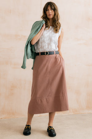 Lily & Me Estuary Antique Pink Midi Skirt