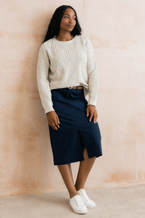 Lily & Me Bryony Ecru Fleck Knit Jumper