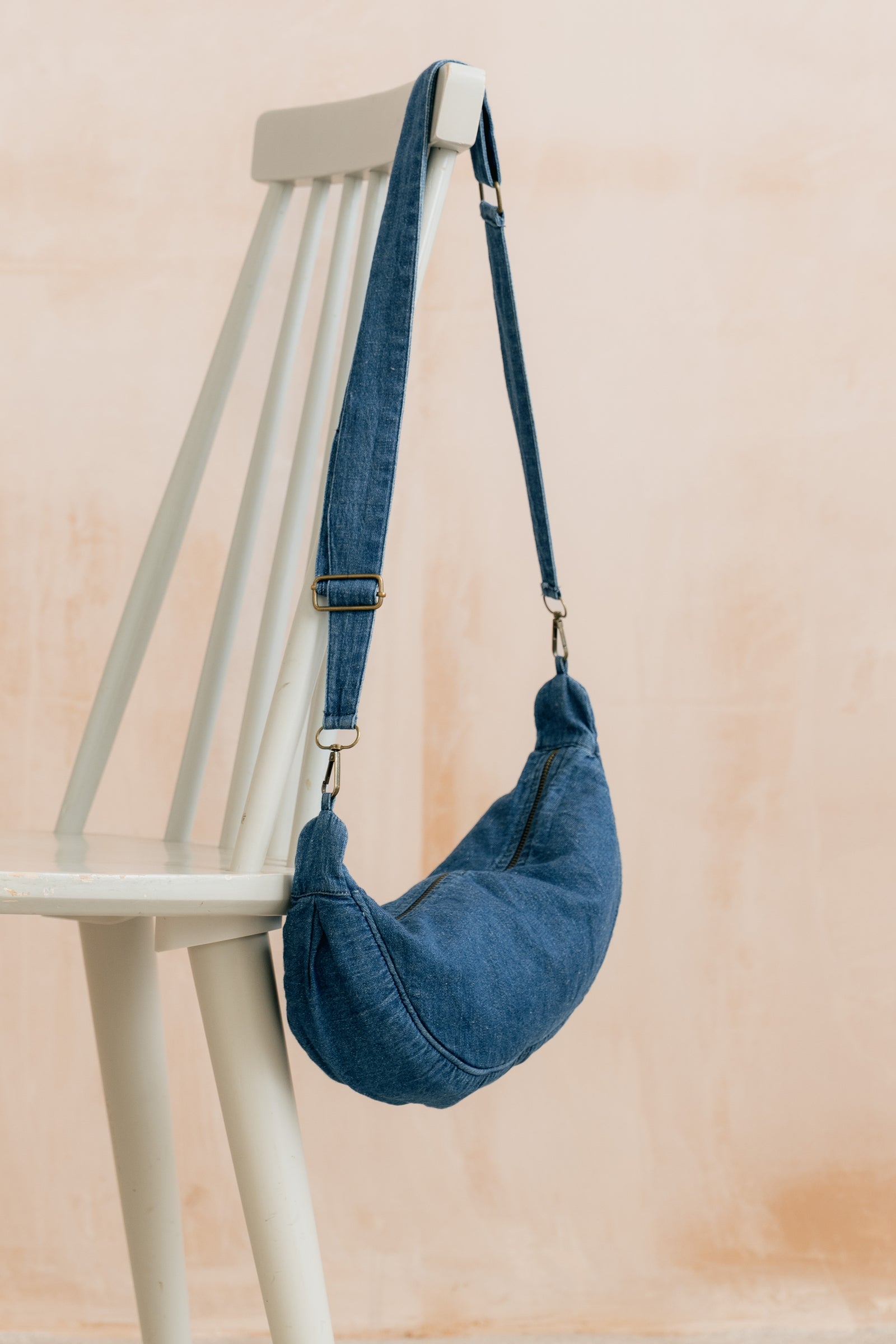 Lily & Me Blue Crossbody Bag Linen Denim