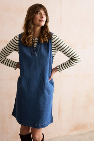 Lily & Me Olive & Ecru Stripe Marnie Top