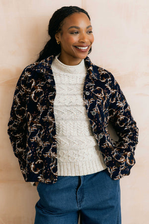 Lily & Me Trailing Leaves Navy Ash Jacket
