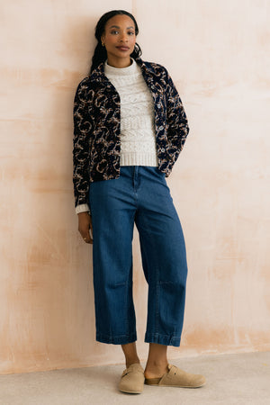 Lily & Me Trailing Leaves Navy Ash Jacket