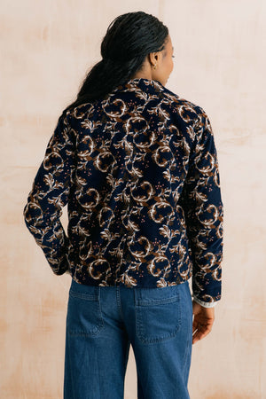 Lily & Me Trailing Leaves Navy Ash Jacket