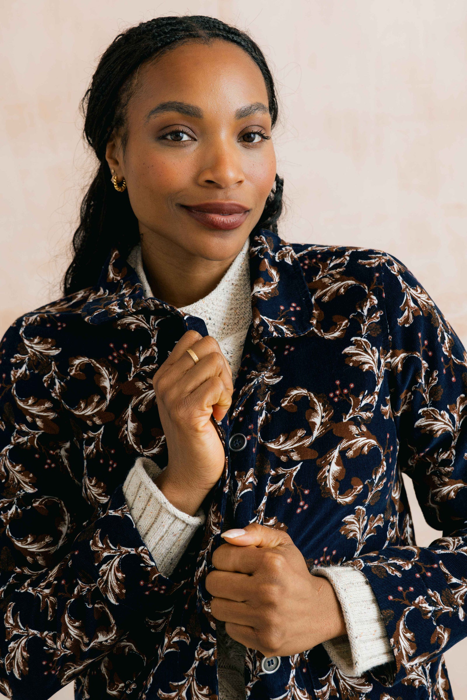 Lily & Me Trailing Leaves Navy Ash Jacket