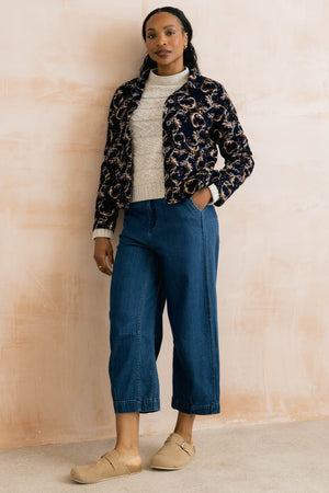 Lily & Me Trailing Leaves Navy Ash Jacket