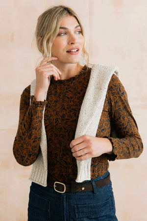 Lily & Me Mono Foliage Burnt Caramel Marnie Top