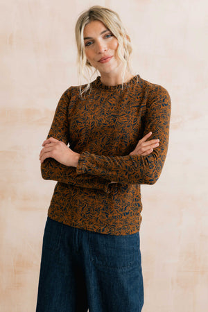 Lily & Me Mono Foliage Burnt Caramel Marnie Top