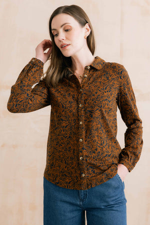 Lily & Me Mono Foliage Burnt Caramel Bowbridge Shirt