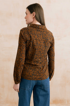 Lily & Me Mono Foliage Burnt Caramel Bowbridge Shirt