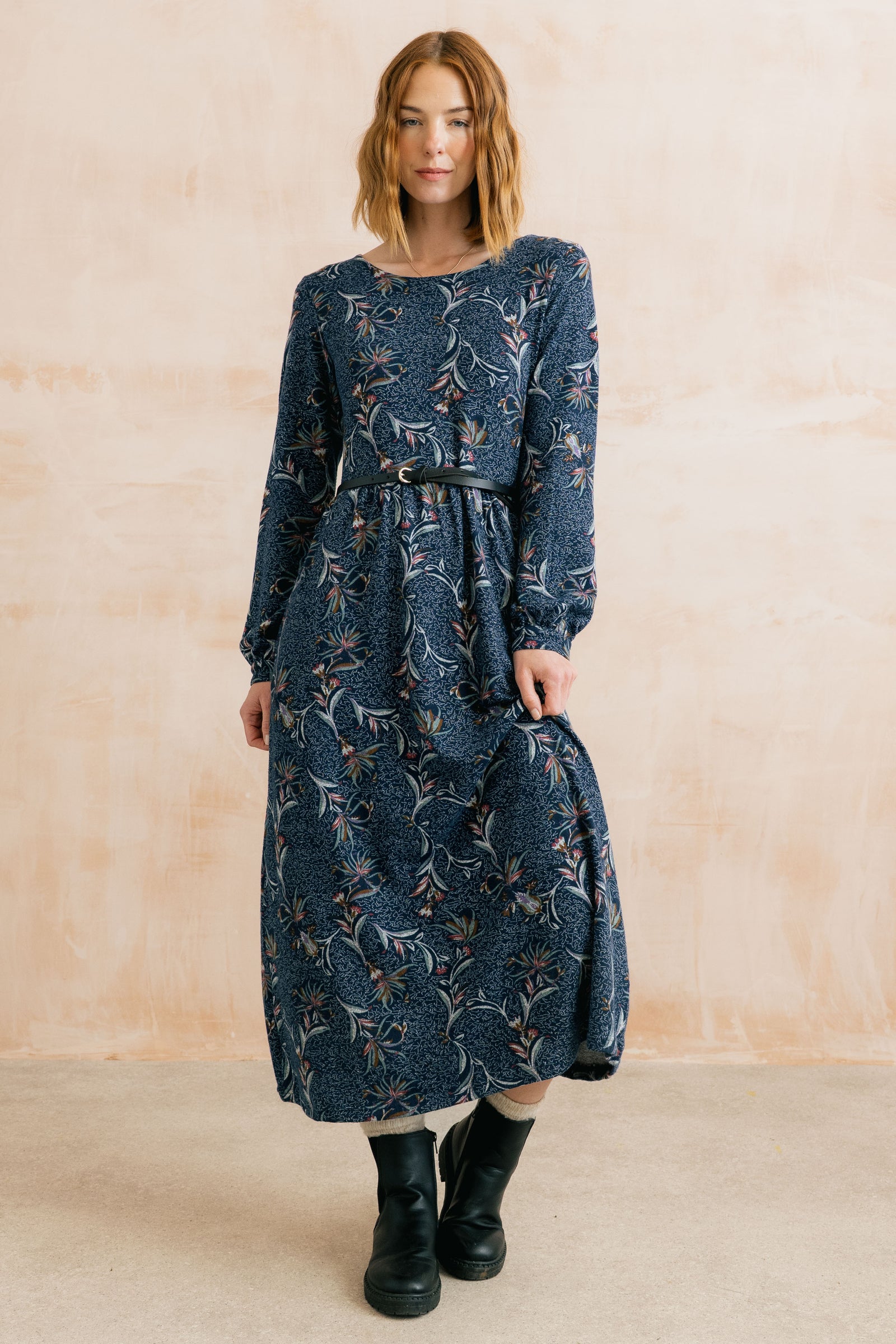 Lily & Me Herbarium Navy Damson Dress