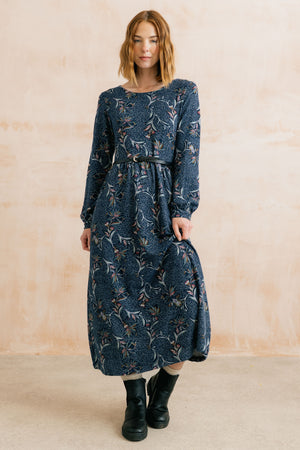 Lily & Me Herbarium Navy Damson Dress