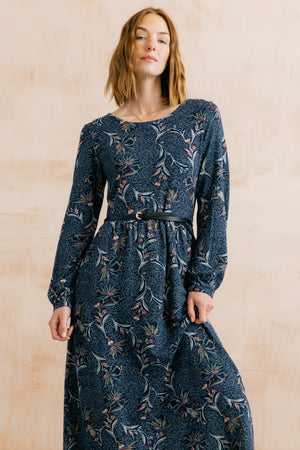 Lily & Me Herbarium Navy Damson Dress