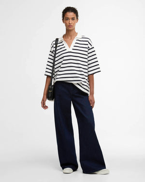 Barbour Inez Cloud & Navy Striped T-Shirt