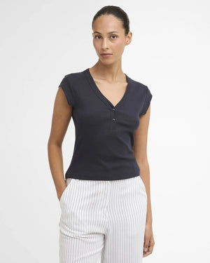 Barbour Verona Dark Navy Ribbed T-Shirt