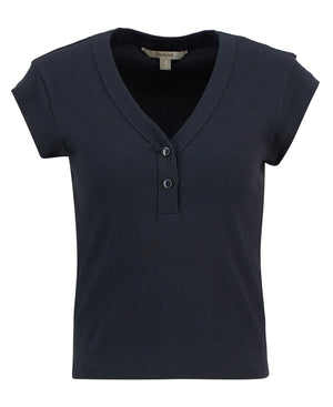 Barbour Verona Dark Navy Ribbed T-Shirt