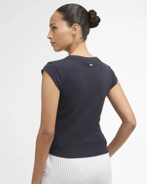 Barbour Verona Dark Navy Ribbed T-Shirt