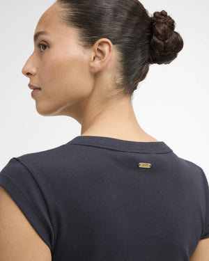 Barbour Verona Dark Navy Ribbed T-Shirt