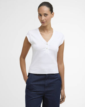 Barbour Verona White Ribbed T-Shirt