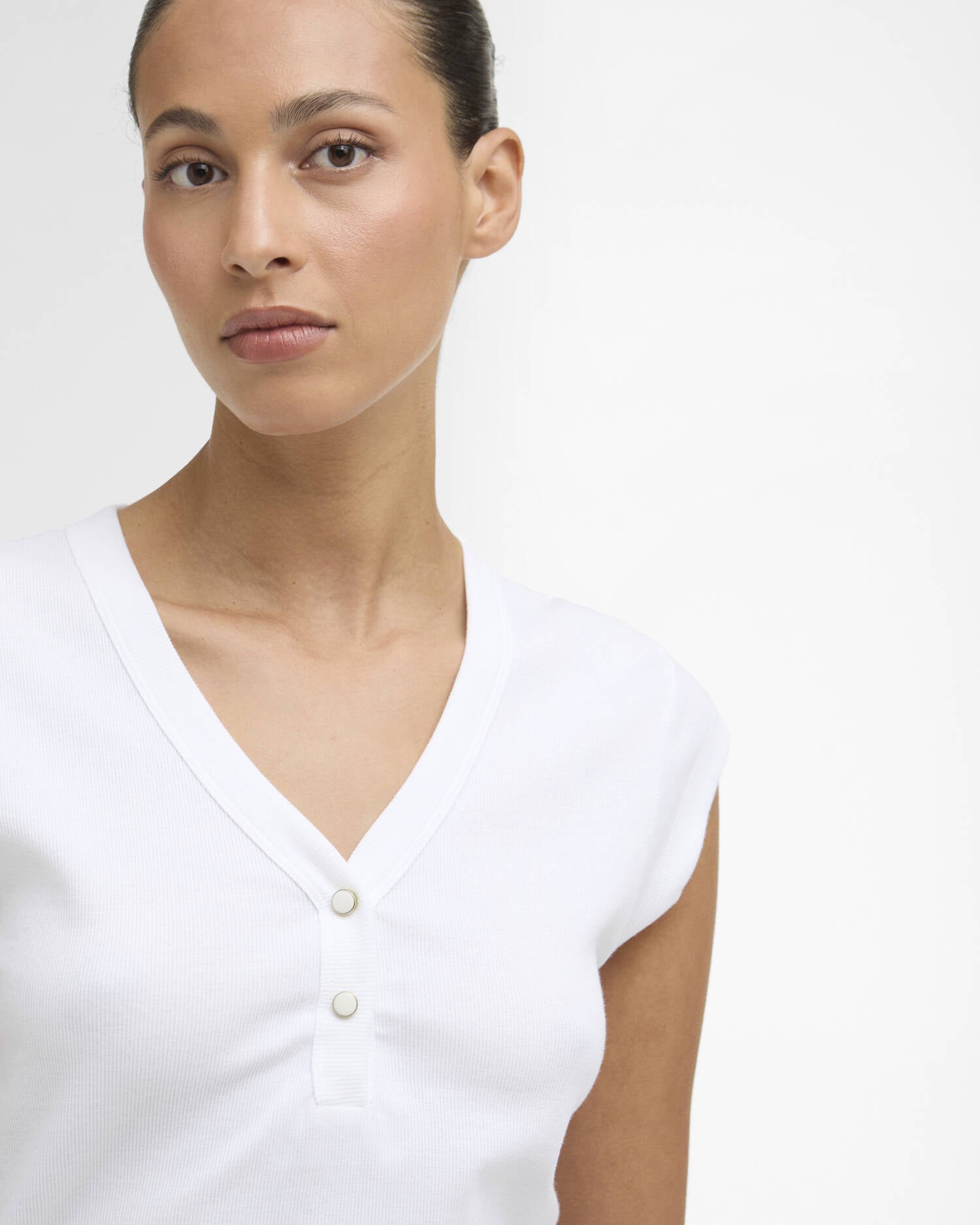 Barbour Verona White Ribbed T-Shirt
