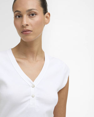 Barbour Verona White Ribbed T-Shirt