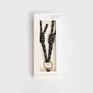 Caroline Gardner Black and White Crossbody Phone Strap
