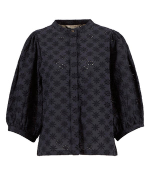 Barbour Layla Dark Navy Broderie Anglaise Shirt