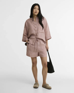 Barbour Oakley Gardenia Linen Shorts