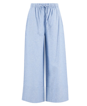 Barbour Josie Light Chambray Wide-Leg Trousers