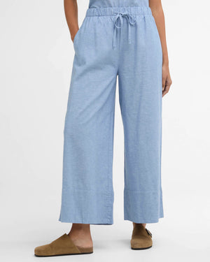 Barbour Josie Light Chambray Wide-Leg Trousers