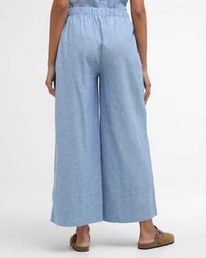 Barbour Josie Light Chambray Wide-Leg Trousers