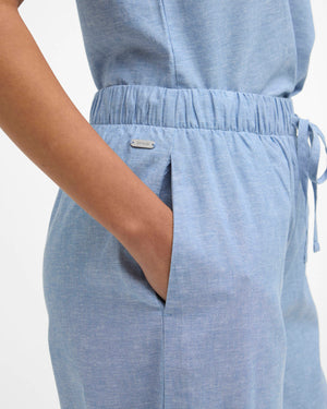 Barbour Josie Light Chambray Wide-Leg Trousers