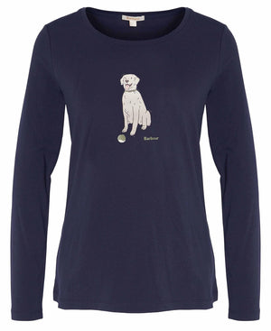 Barbour Hedley Long Sleeved Navy T-Shirt