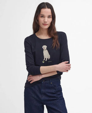 Barbour Fareham Long Sleeved Navy T-Shirt